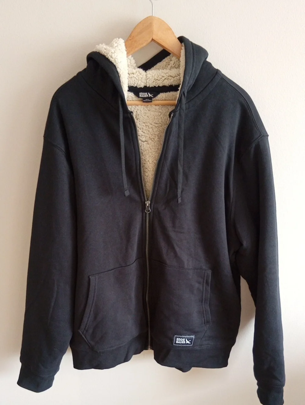 Eddie Bauer Shearling Lined Full Zip Hoodie Size Large